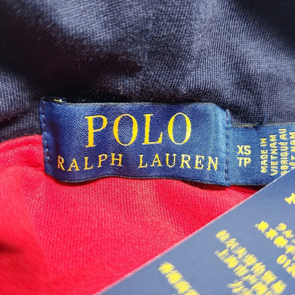 Polo Ralph Lauren Colorblock Hooded‎ Long Sleeve T Shirt Mens XS Classic Retro